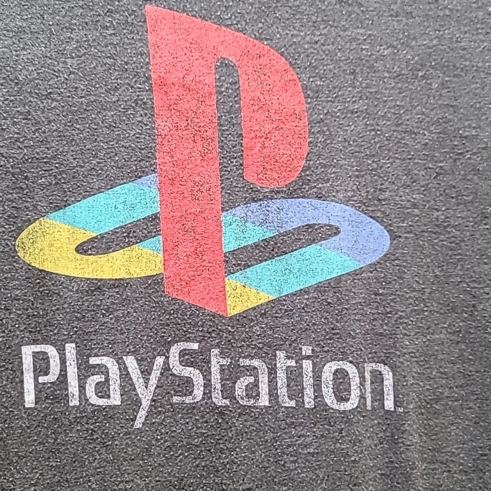 Sony Playstation Logo Short Sleeve Boy's Grey T-Shirt, Size Small